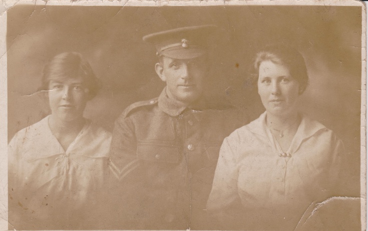 Soldier and two girls