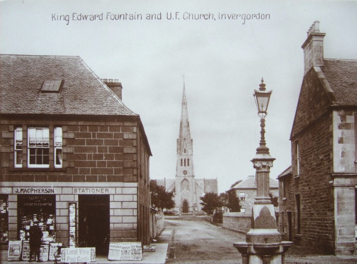 King Edward Fountain and U.F. Church, Invergordon