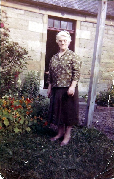 My Grandmother outside Ness Cottage