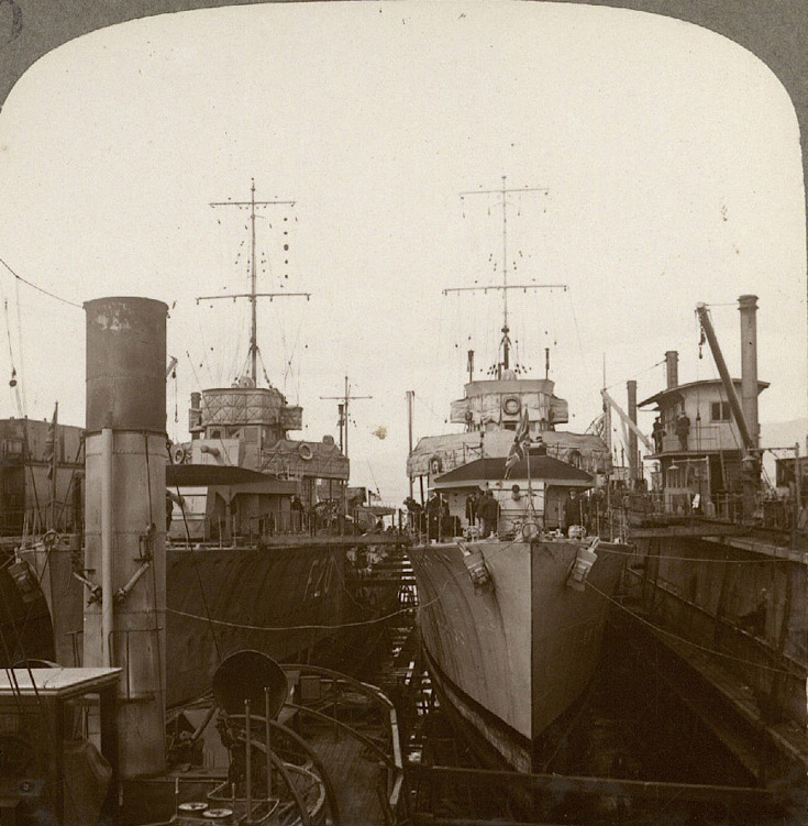 Ships in the floating dock at Invergordon