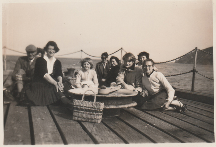 Group on Nigg Pier waiting for the Fleet to enter