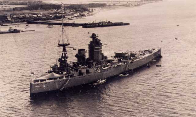 HMS Nelson at Invergordon in 1934.